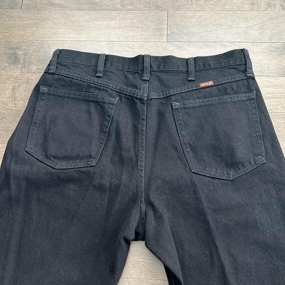 WRANGLER Rustler Men's Black Regular Fit Denim Jeans Pants, Cotton, Straight Leg - Picture 11 of 12